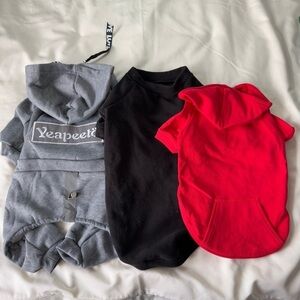 Yeapeeto Pet Hoodies Set - Gray, Black, Red